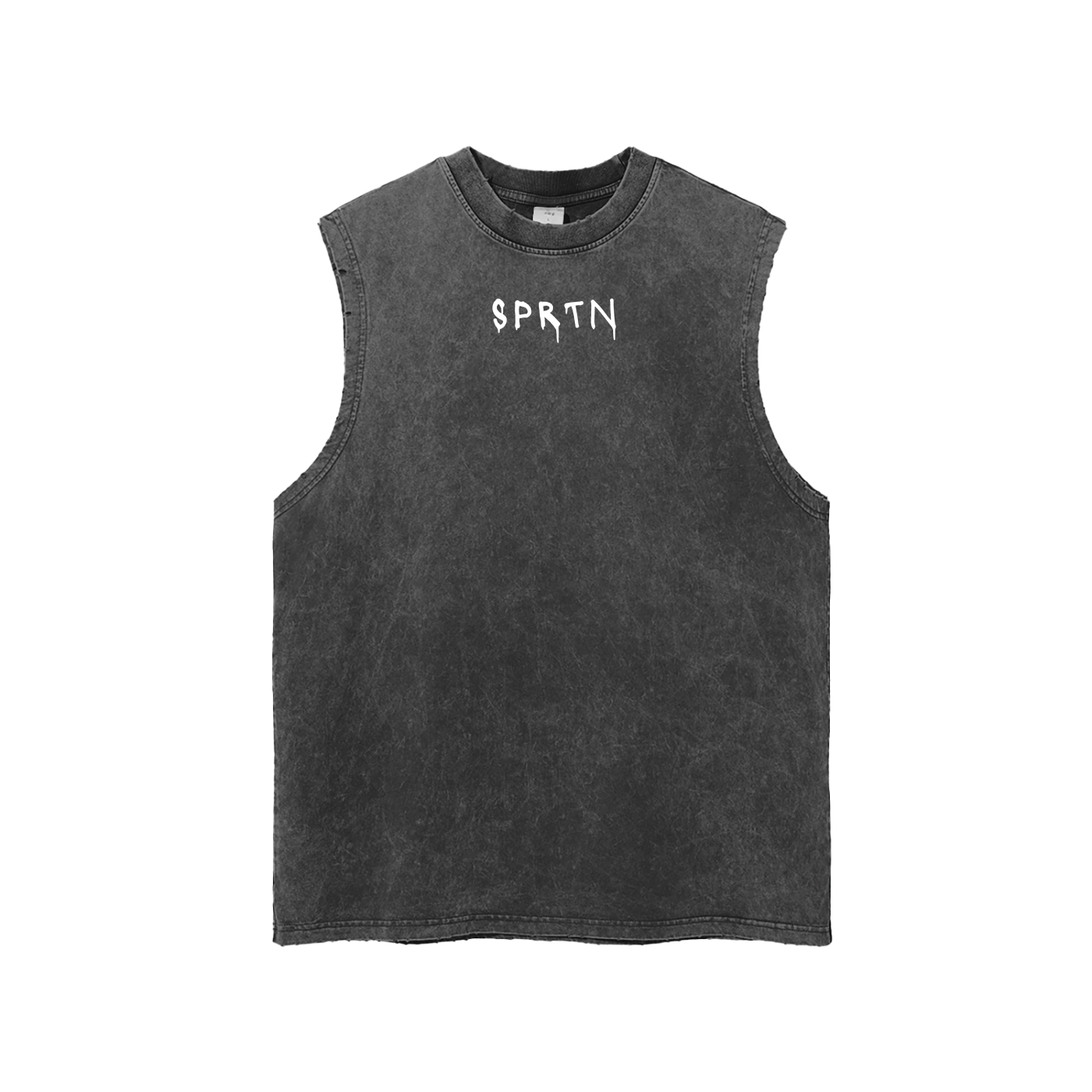 SPRTN DRIP Snow Washed Frayed Hem Tank Top