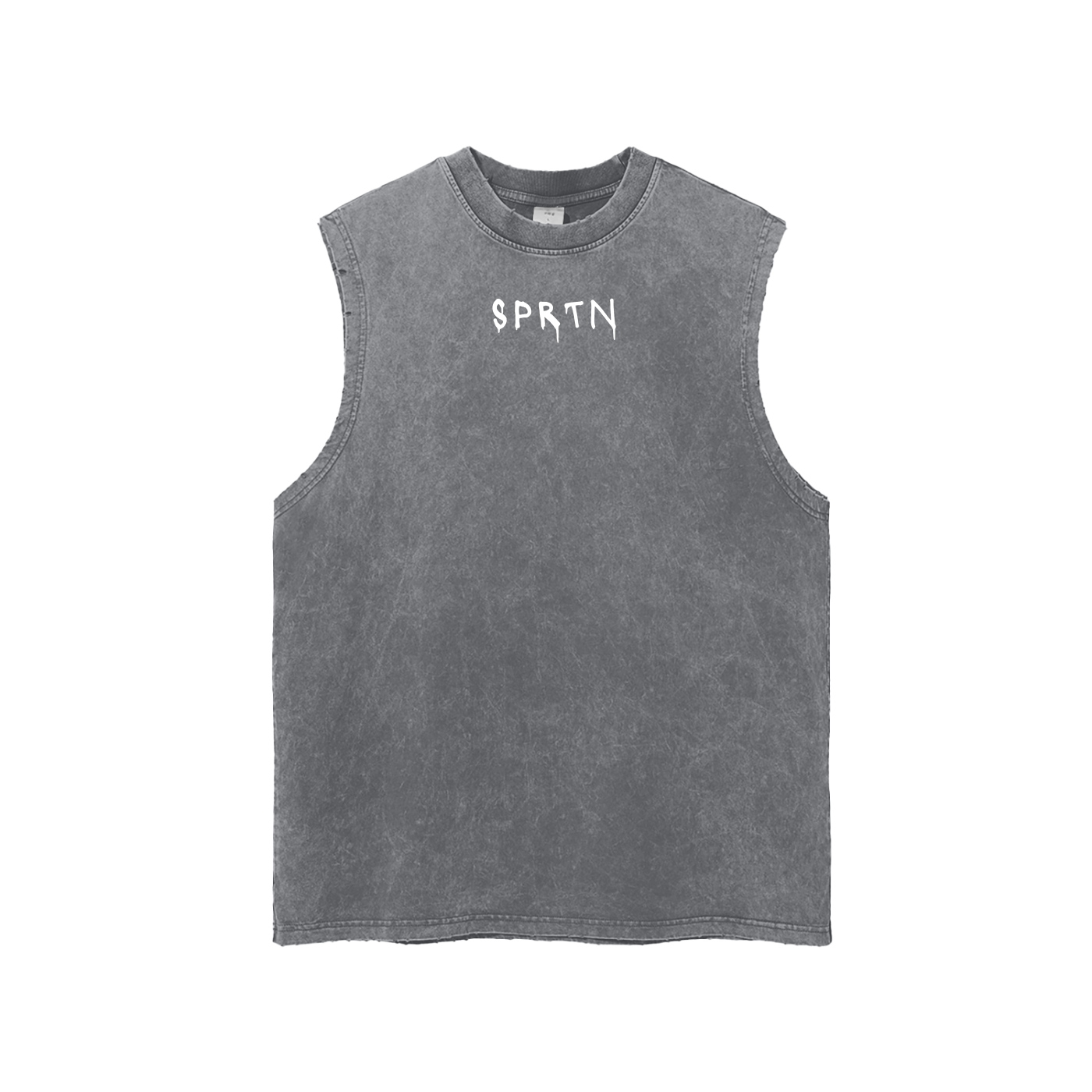 SPRTN DRIP Snow Washed Frayed Hem Tank Top