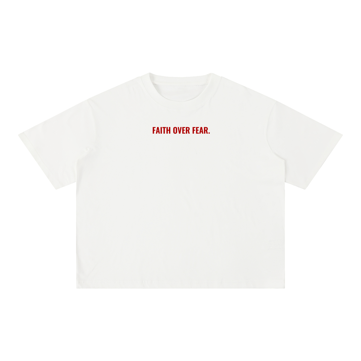 FAITH OVER FEAR Mineral Wash Boxy Cotton T-Shirt