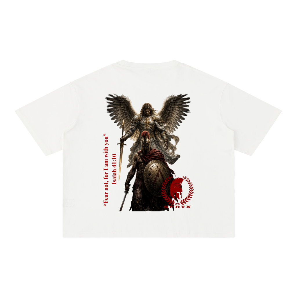 FAITH OVER FEAR Mineral Wash Boxy Cotton T-Shirt