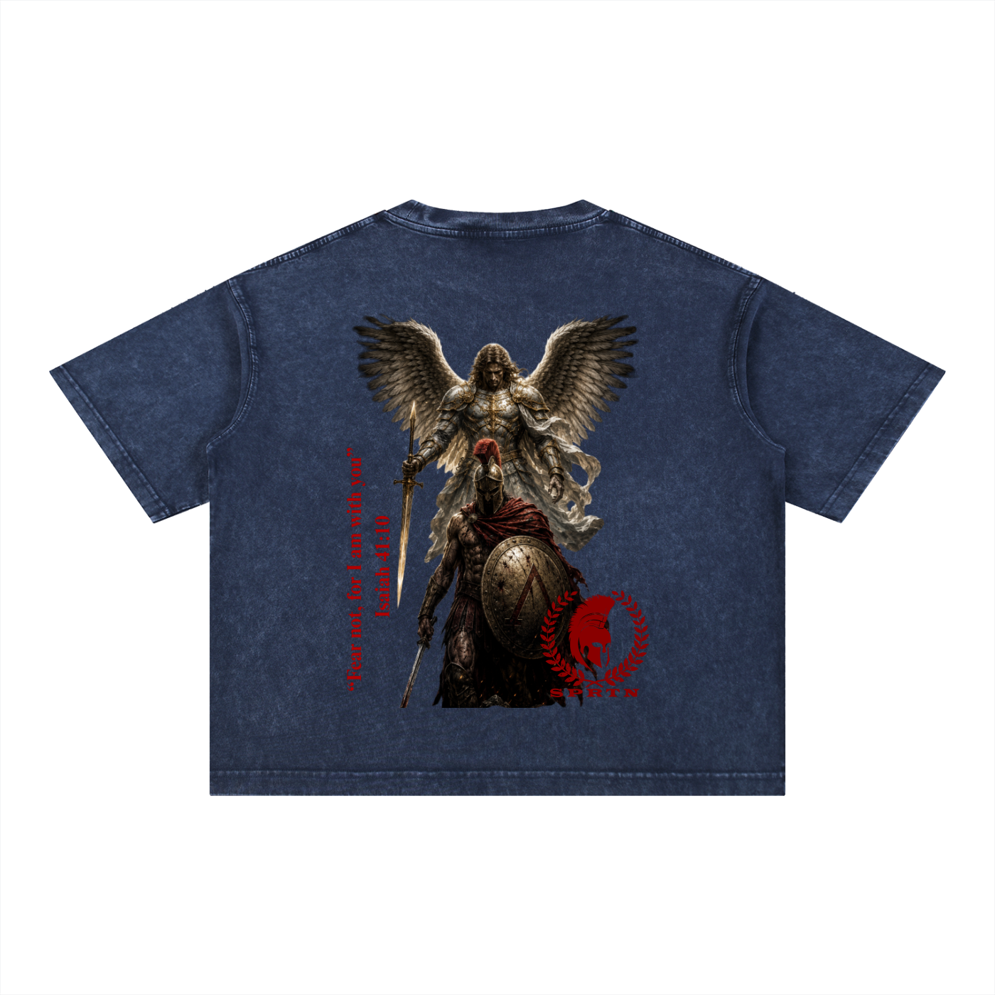 FAITH OVER FEAR Mineral Wash Boxy Cotton T-Shirt