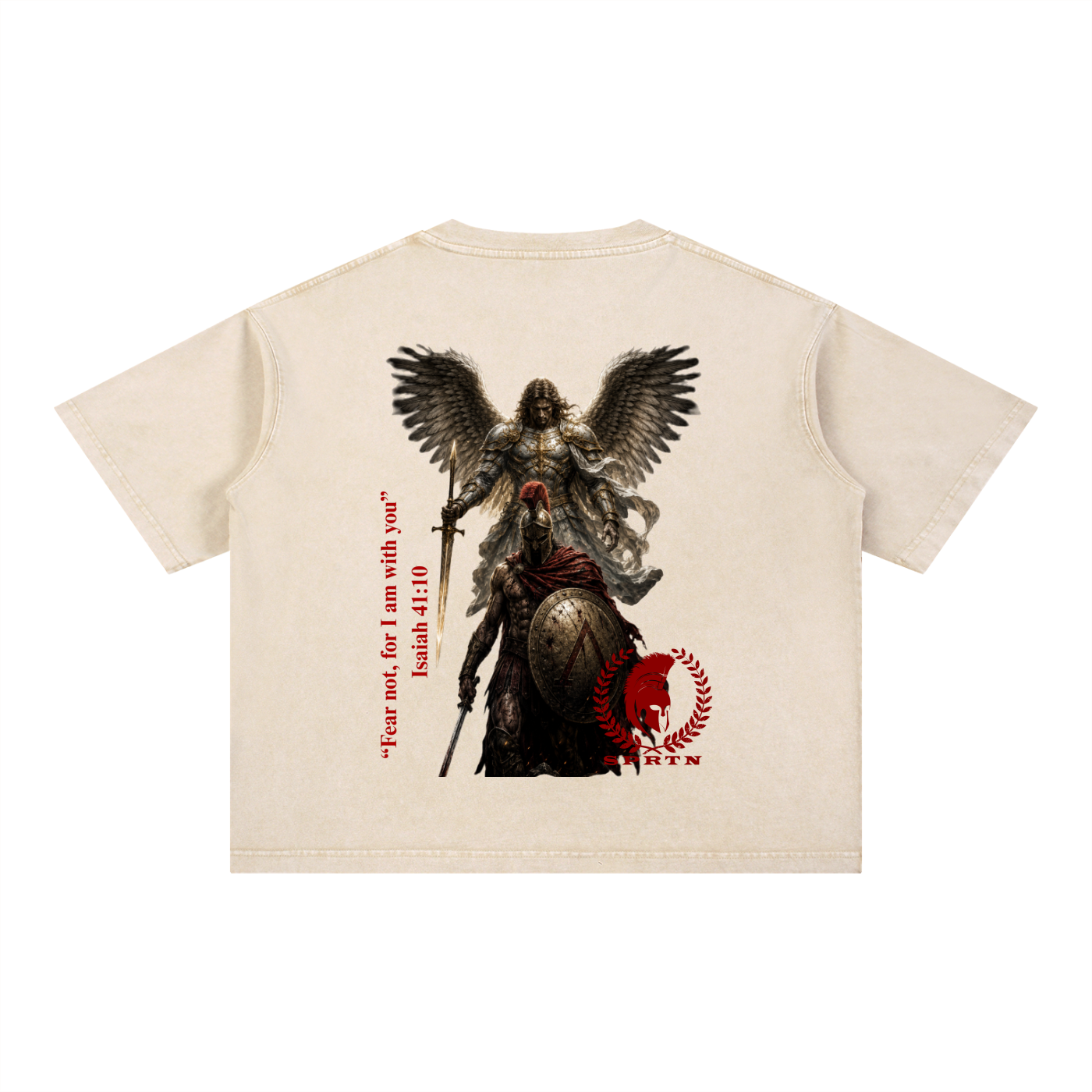 FAITH OVER FEAR Mineral Wash Boxy Cotton T-Shirt