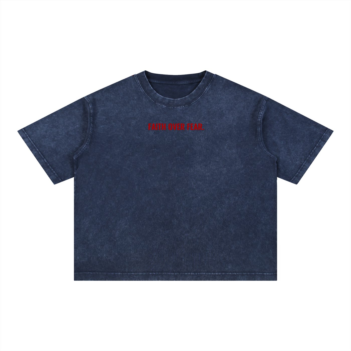 FAITH OVER FEAR Mineral Wash Boxy Cotton T-Shirt